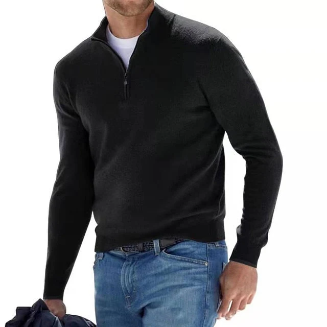 Herren Half Zip Langarm Pullover
