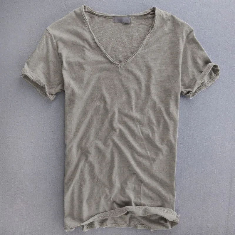 Herren Sommer V-Ausschnitt Freizeit T-shirt