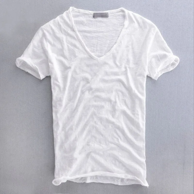 Herren Sommer V-Ausschnitt Freizeit T-shirt