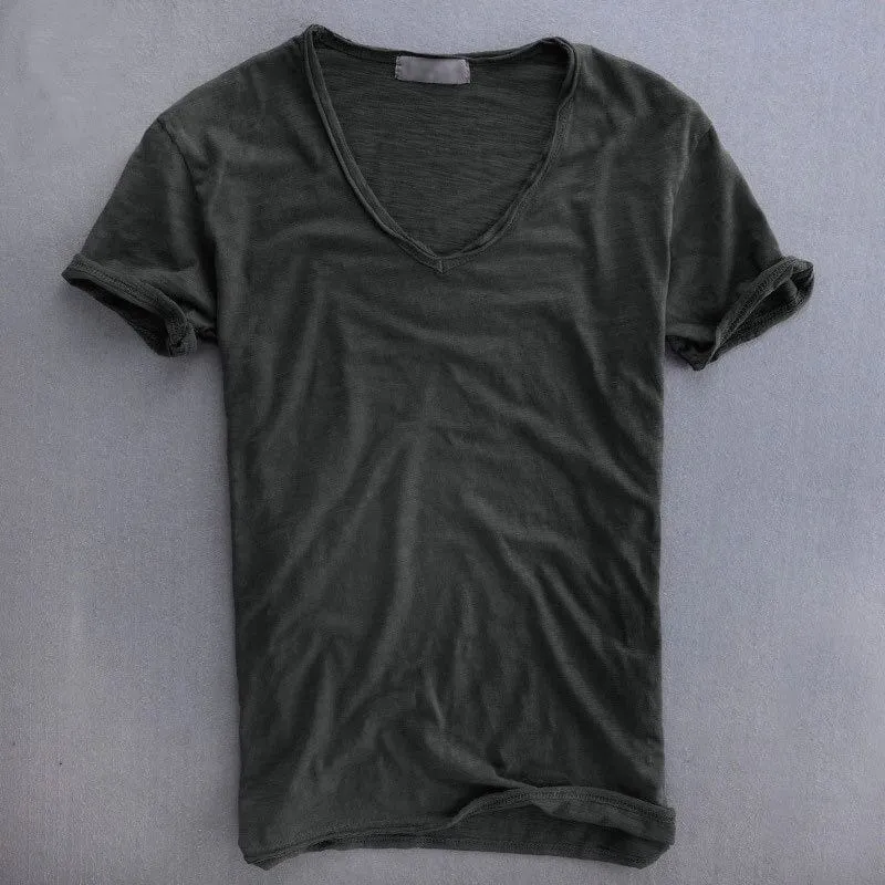 Herren Sommer V-Ausschnitt Freizeit T-shirt