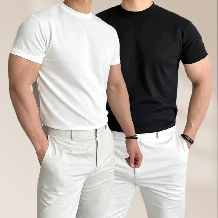 Herren Sommer Rundhals Slim Fit T-shirt