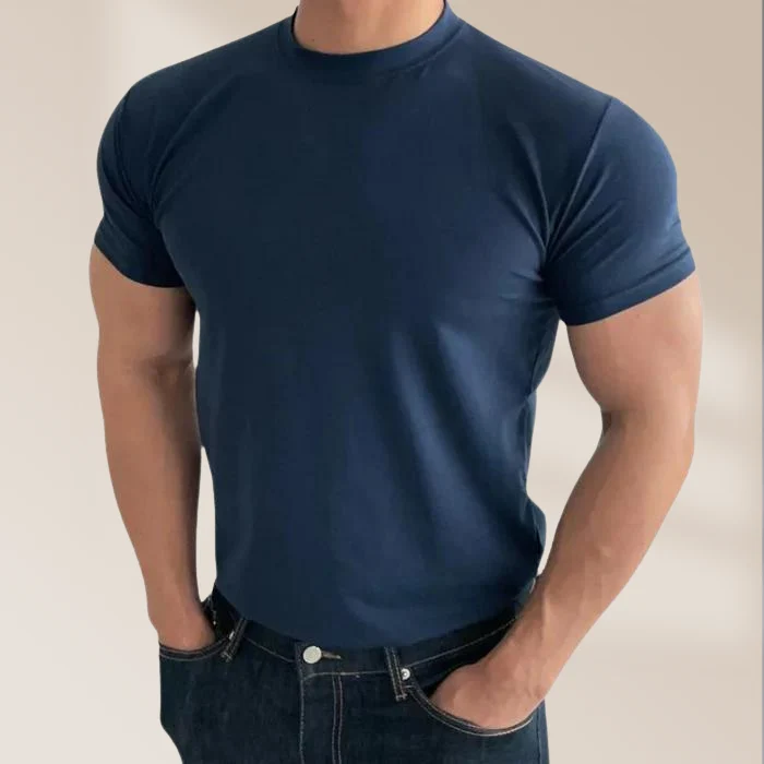 Herren Sommer Rundhals Slim Fit T-shirt
