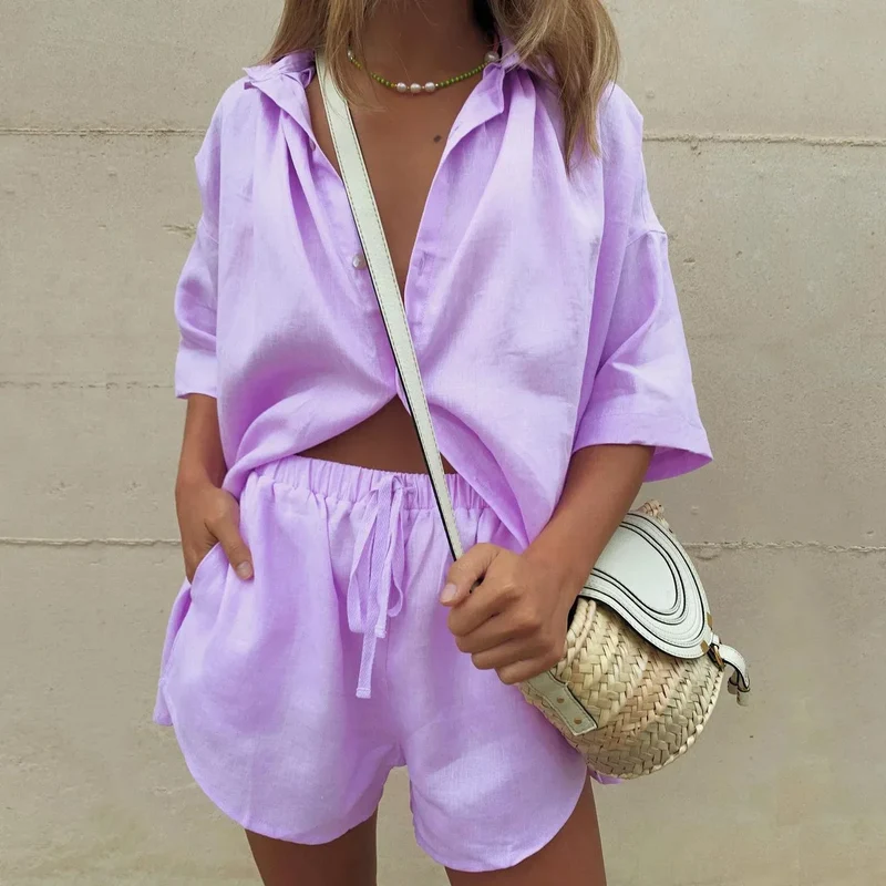 Damen Sommer Lockeres Zweiteiliges Set