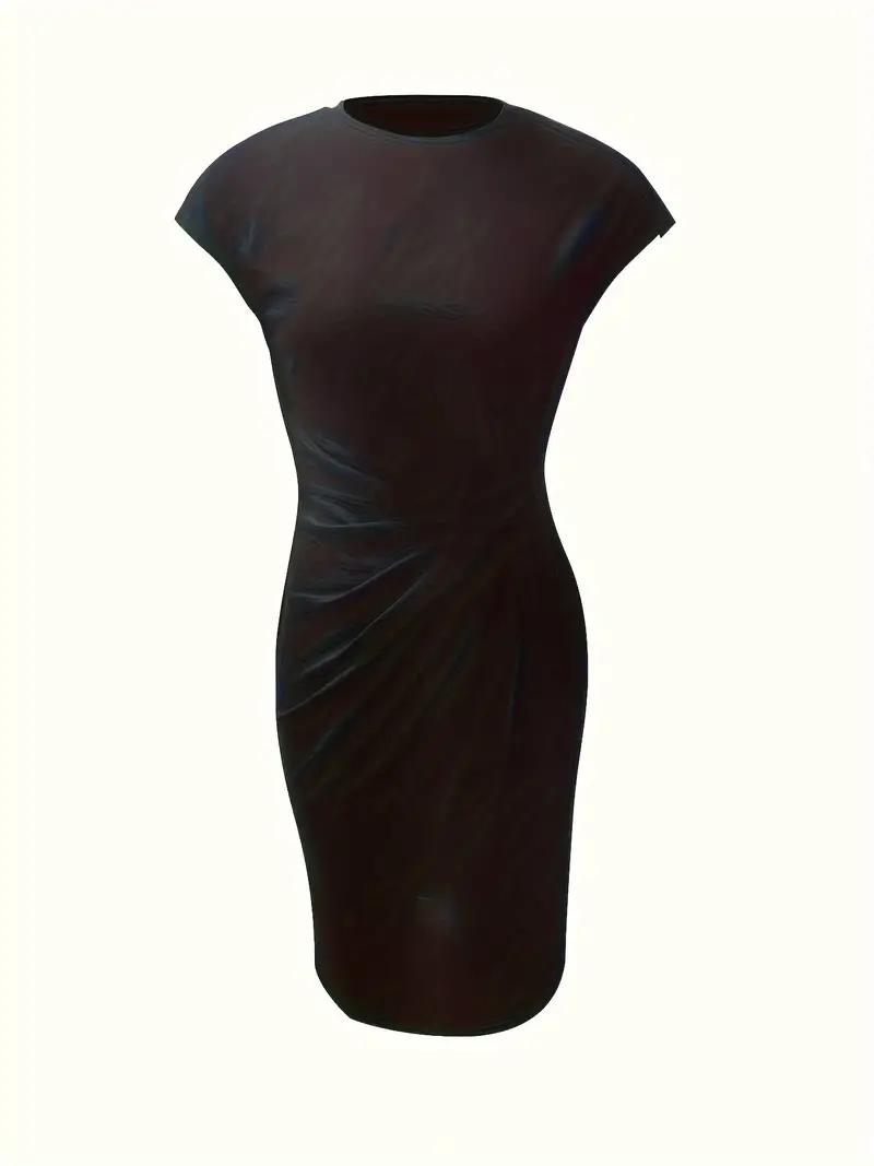 Damen Sommer Drapiert Elegant Bodycon Midikleid