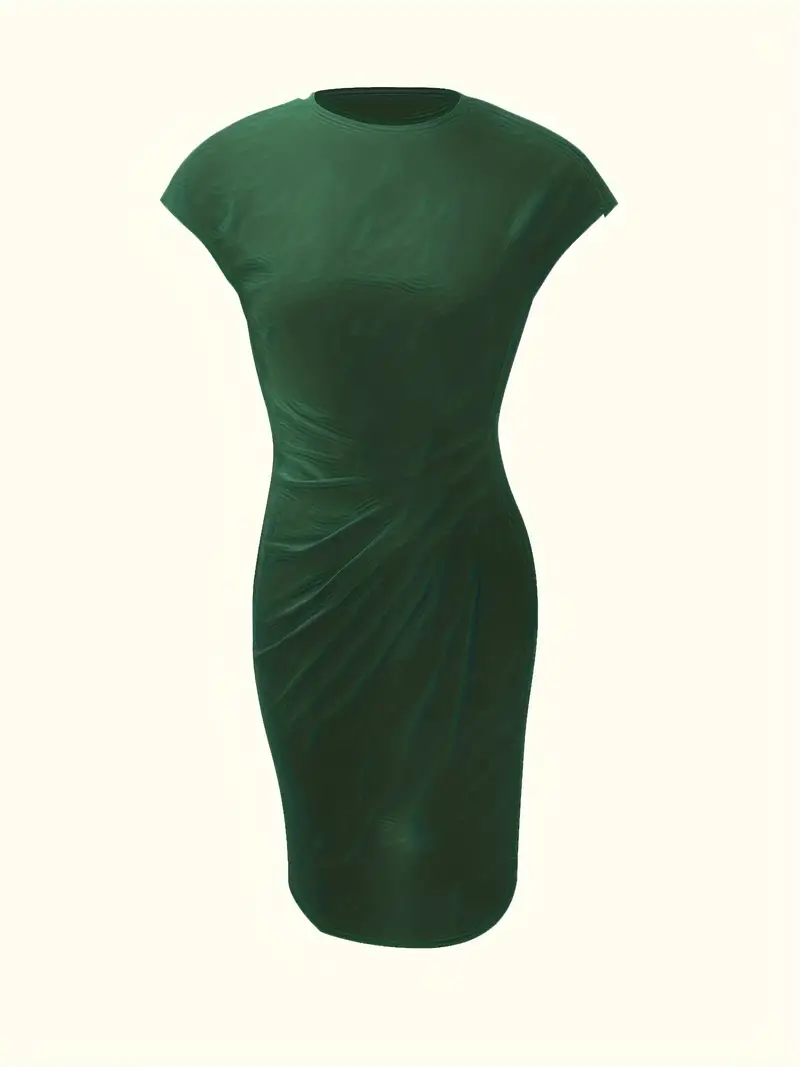 Damen Sommer Drapiert Elegant Bodycon Midikleid