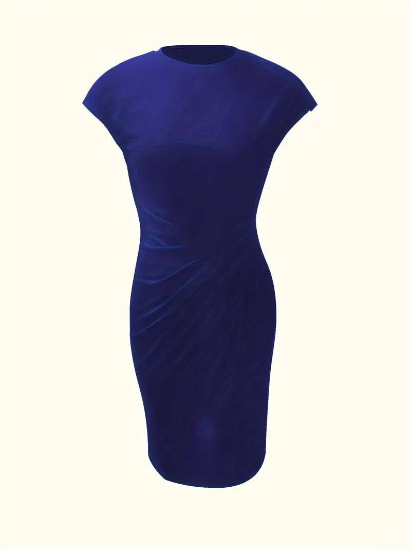 Damen Sommer Drapiert Elegant Bodycon Midikleid