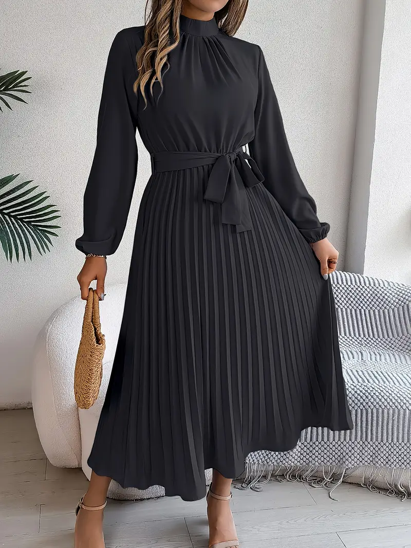 Damen Sommer Plissierter Abend Midikleid