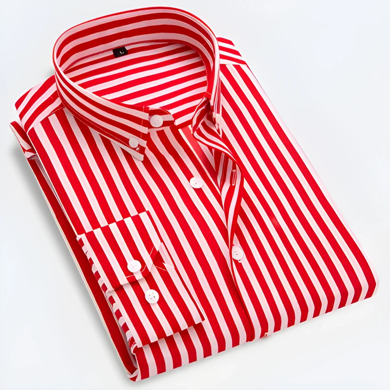 Herren Sommer Gestreiftes Button Down Hemd