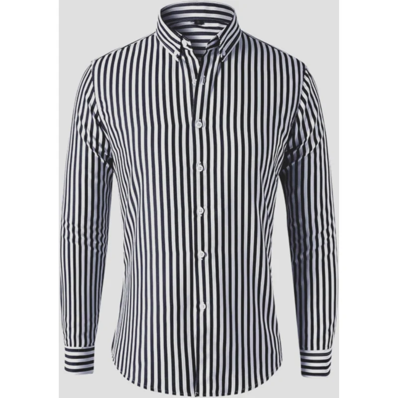 Herren Sommer Gestreiftes Button Down Hemd