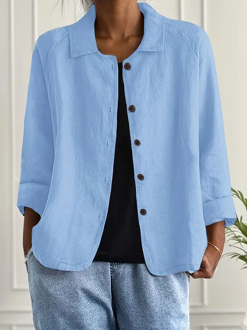 Damen Langarm Elegant Sommer Bluse