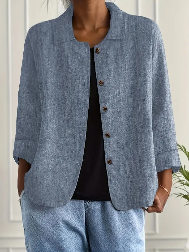 Damen Langarm Elegant Sommer Bluse