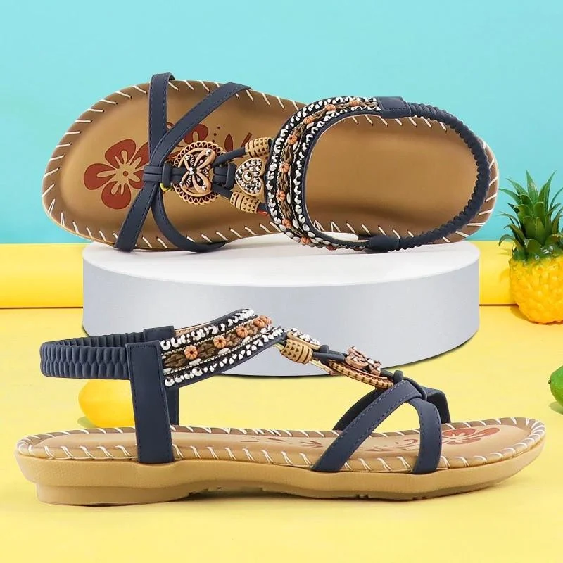 Damen Mehrriemen Orthopädische Boho Sandalen