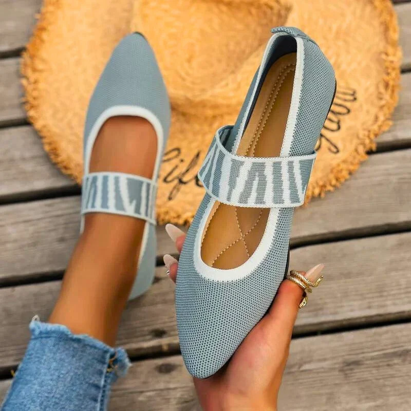 Damen Lässige Spitze Slip-On Ballerina Sandalen