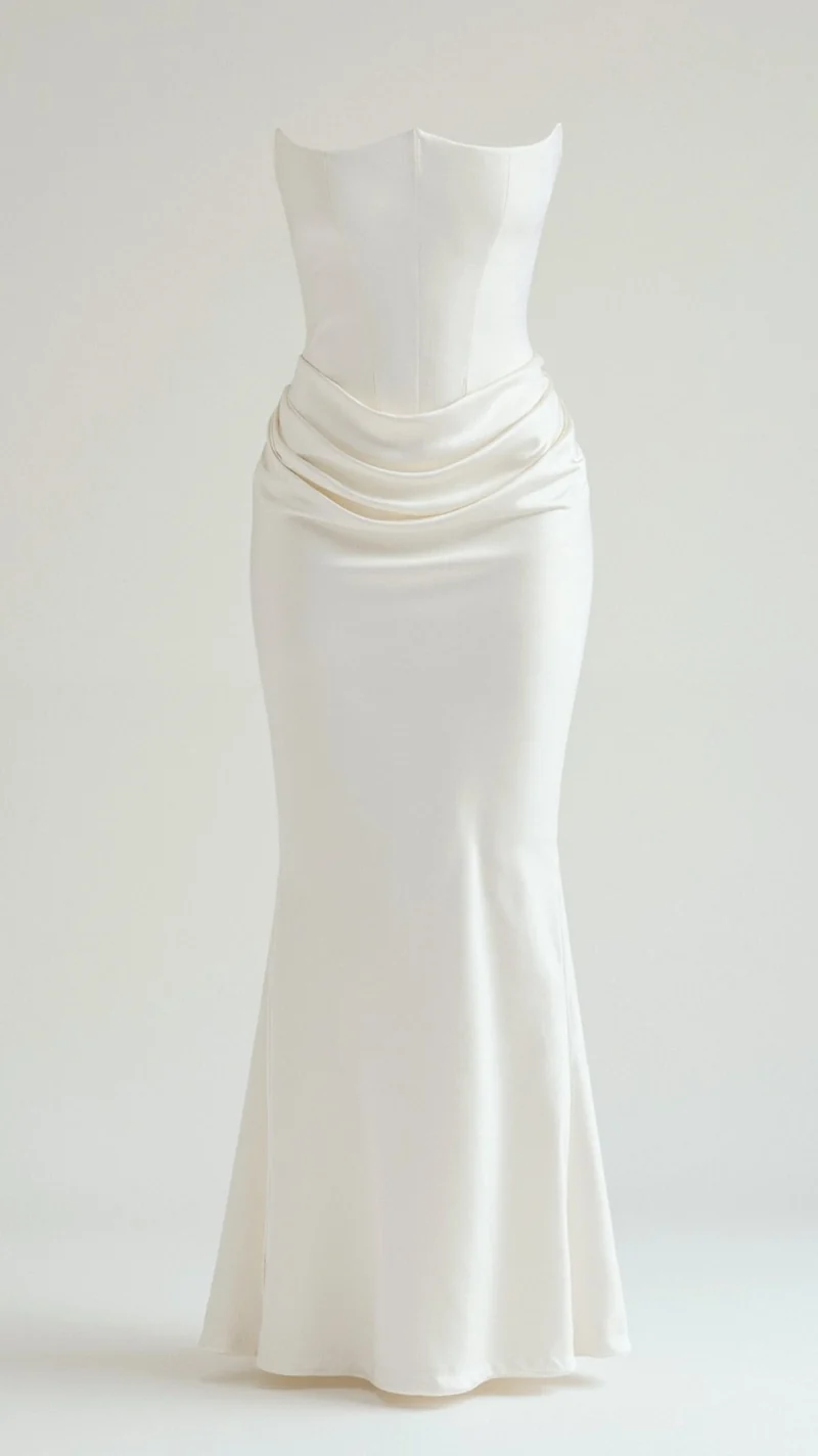 Damen Festliches Korsett Maxi Hochzeitsgastkleid
