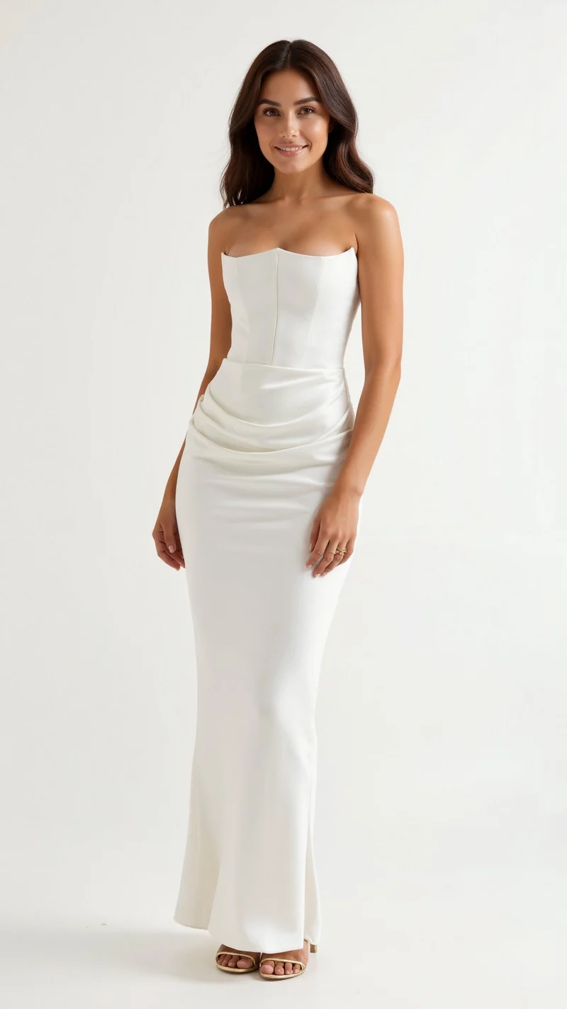 Damen Festliches Korsett Maxi Hochzeitsgastkleid