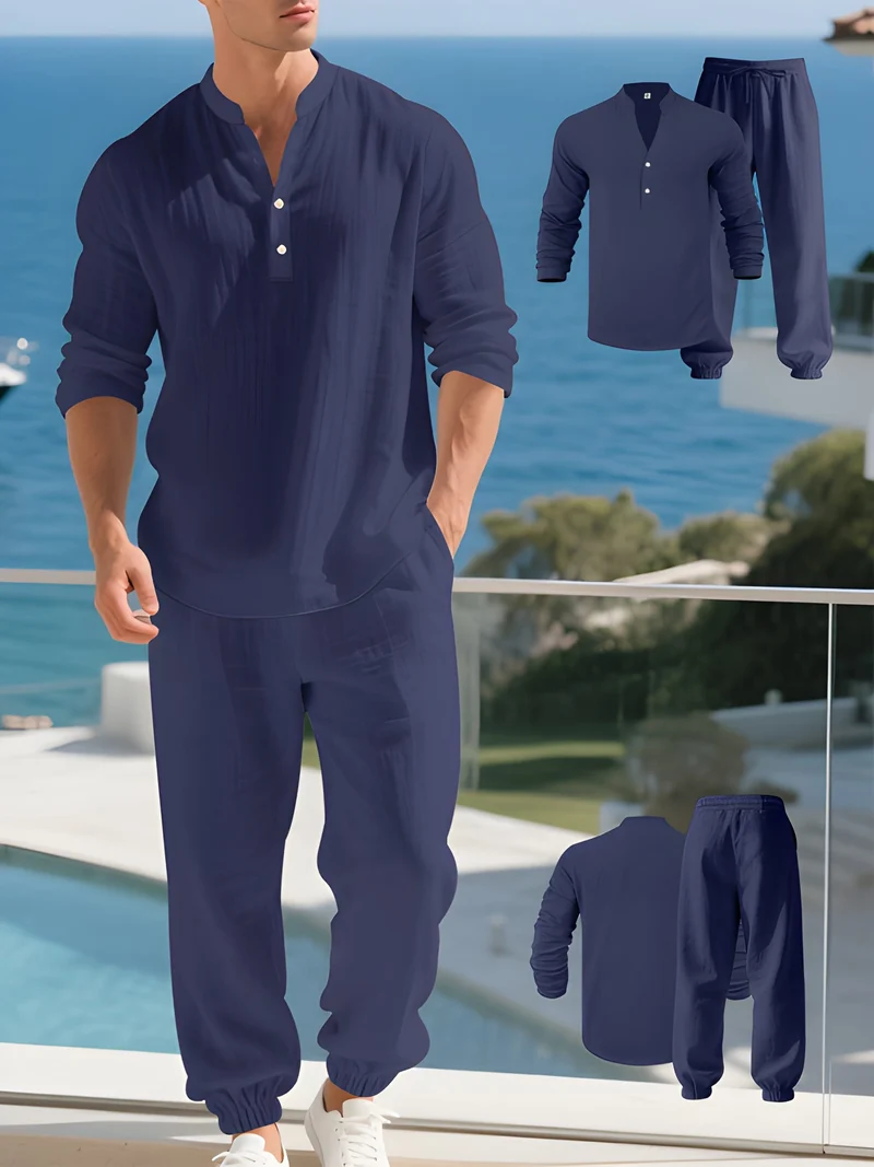Herren Straight Fit Sommer Set mit Kordelzug