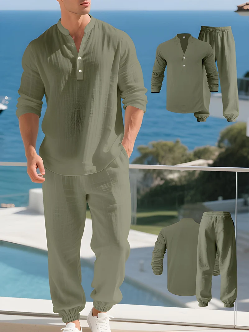 Herren Straight Fit Sommer Set mit Kordelzug