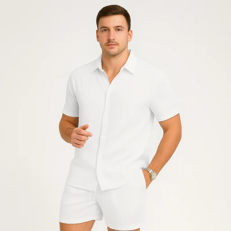 2-teiliges Sommer-Set für Herren – Lässiges Kurzarm-Top und passende Shorts