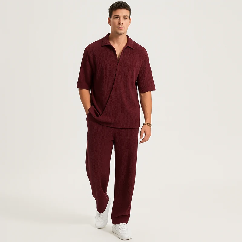 Herren-Zweiteiler – Stilvolles Casual-Outfit mit Langarmshirt und passender Hose