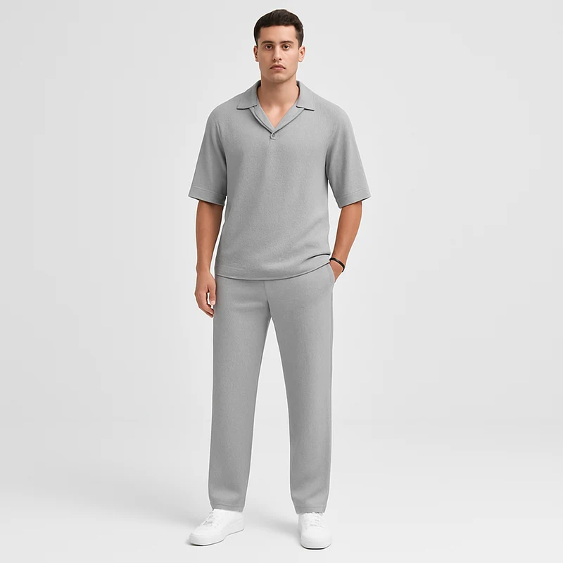 Herren-Zweiteiler – Stilvolles Casual-Outfit mit Langarmshirt und passender Hose