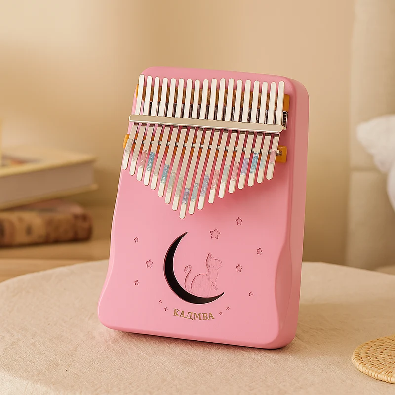 17-Tasten Kalimba Daumenklavier – Holzinstrument für Anfänger mit Notenheft