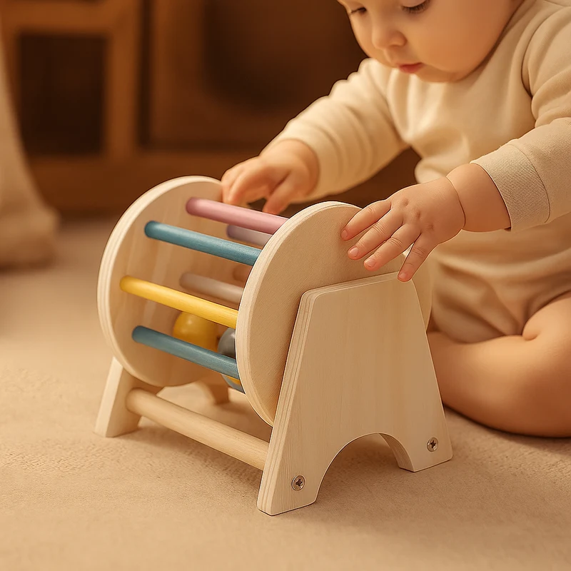 Holztrommel – Frühförderinstrument für Kleinkinder von 0–3 Jahren