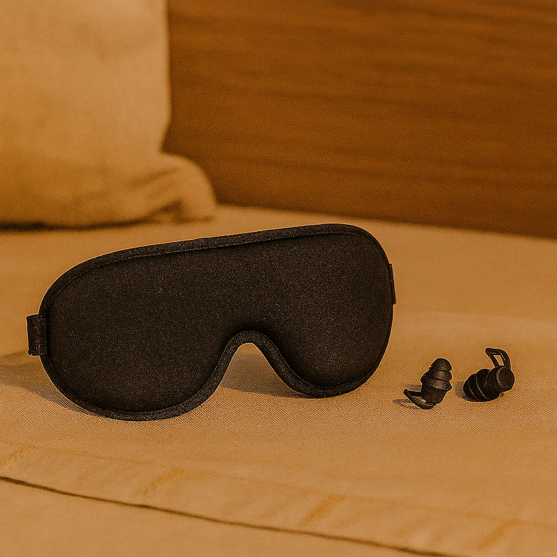 3D Schlafmaske & Ohrstöpsel-Set – Verstellbare Augenabdeckung für Reisen & die Nacht