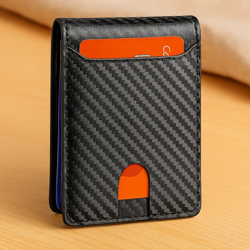Carbonfaser Bifold Geldbörse – Schlanker RFID-blockierender Kartenhalter