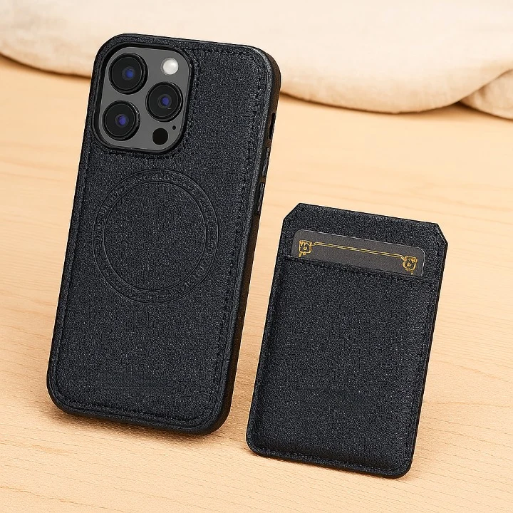 Magnetische iPhone-Brieftaschenhülle aus PU-Leder – Abnehmbares 2-in-1-Design mit Kartenfächern