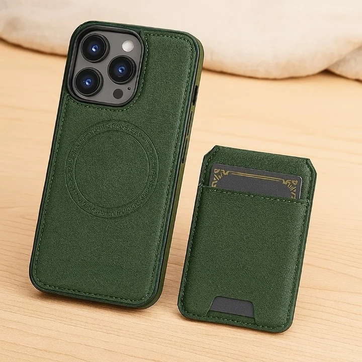 Magnetische iPhone-Brieftaschenhülle aus PU-Leder – Abnehmbares 2-in-1-Design mit Kartenfächern