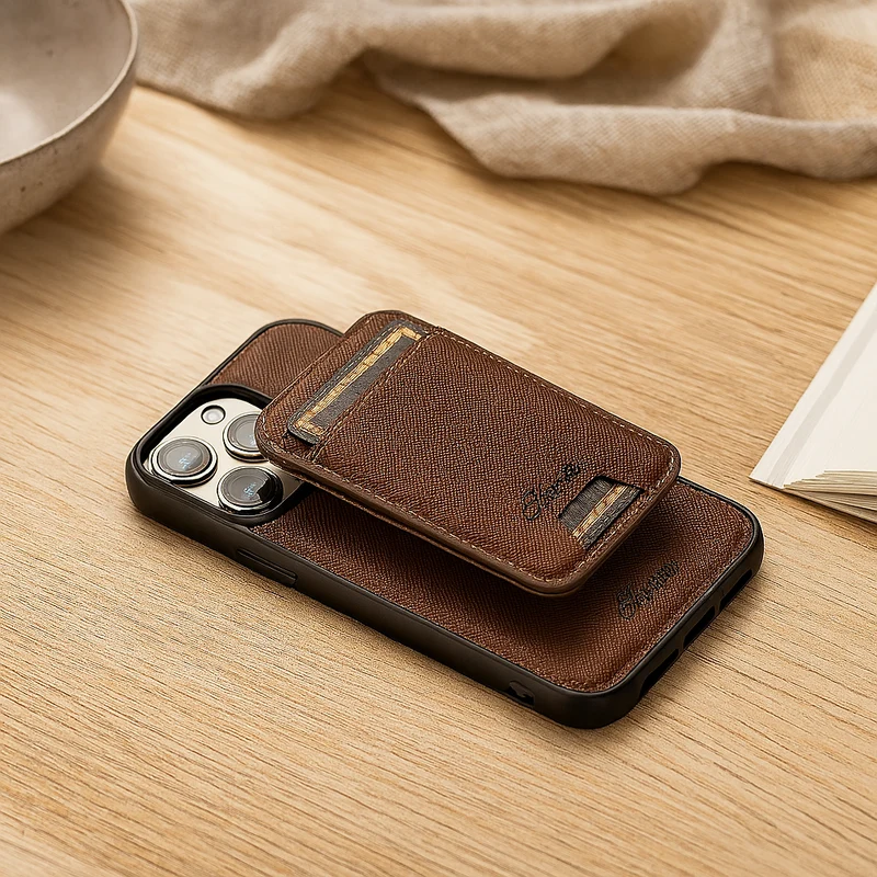 2-in-1-Magnethülle für iPhone 15 Pro Max/14 Plus/13/12 – PU-Leder, kabelloses Laden möglich