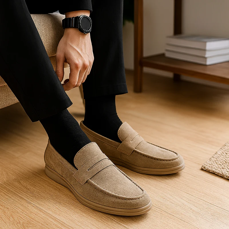 Vielseitige Business-Casual-Loafer für Herren – Stilvolle und schlichte Slip-On-Flats