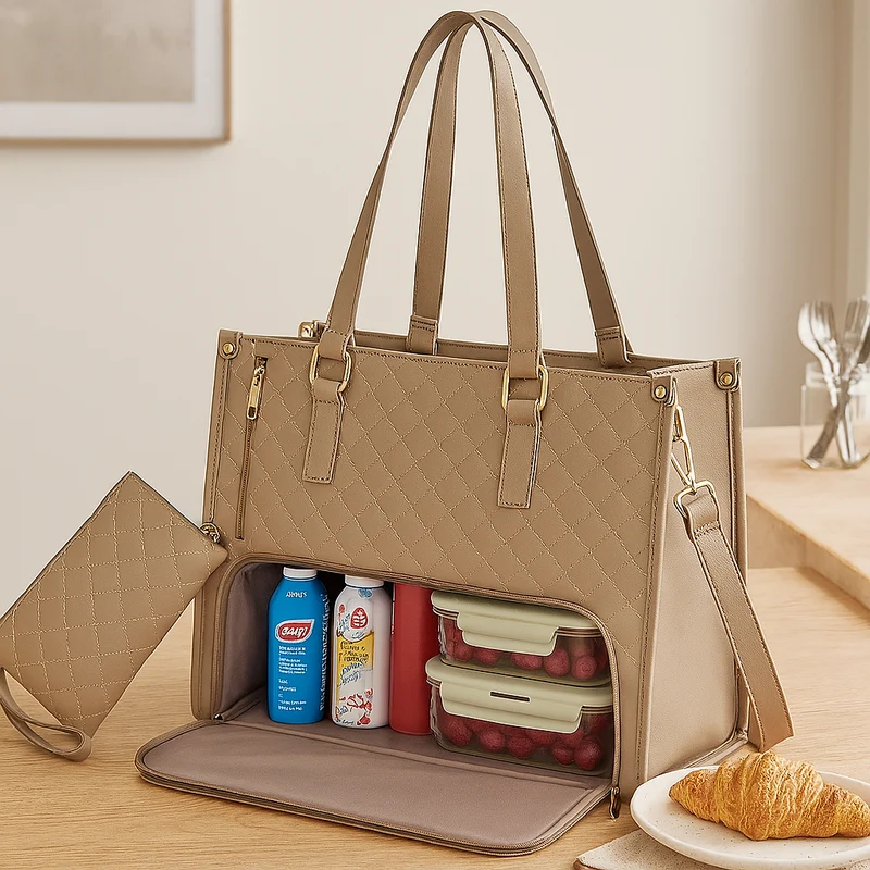 Isolierte 2-in-1-Lunch- und Reisetasche – Auslaufsichere Kühltasche mit Staufach