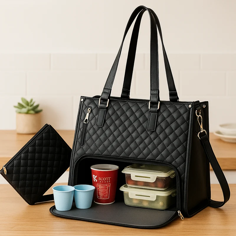 Isolierte 2-in-1-Lunch- und Reisetasche – Auslaufsichere Kühltasche mit Staufach