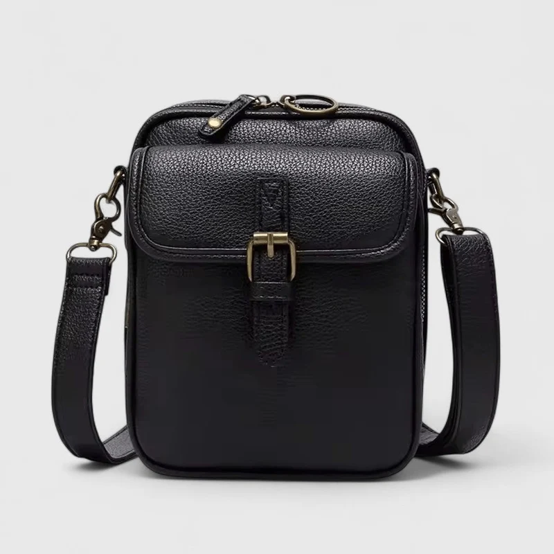 Damen Schultertasche mit Druckknopf und mehreren Fächern