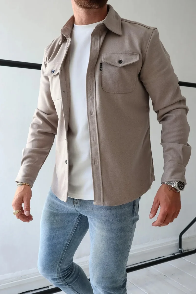 Herren Lässig Langarm Overshirt