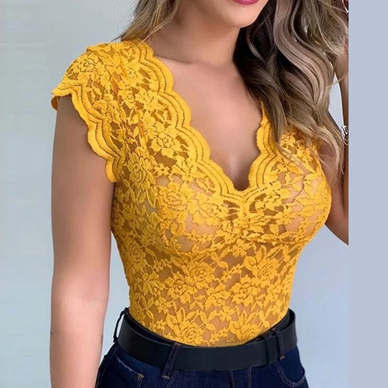 Damen Elegantes Sommer Bodysuit Top