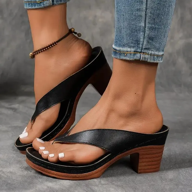 Damen Orthopädische Plateau Sandalen mit Absatz