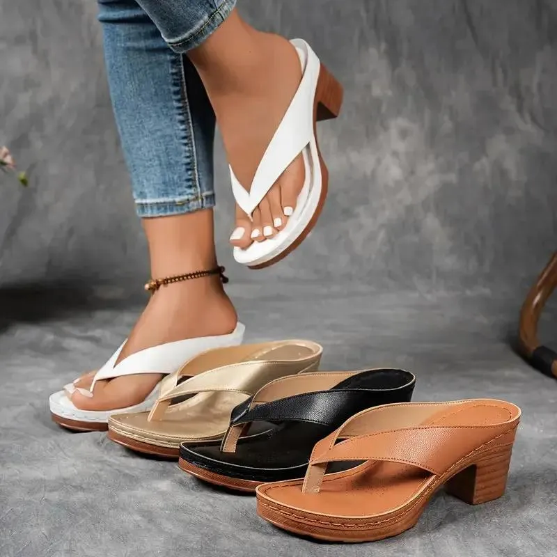 Damen Orthopädische Plateau Sandalen mit Absatz