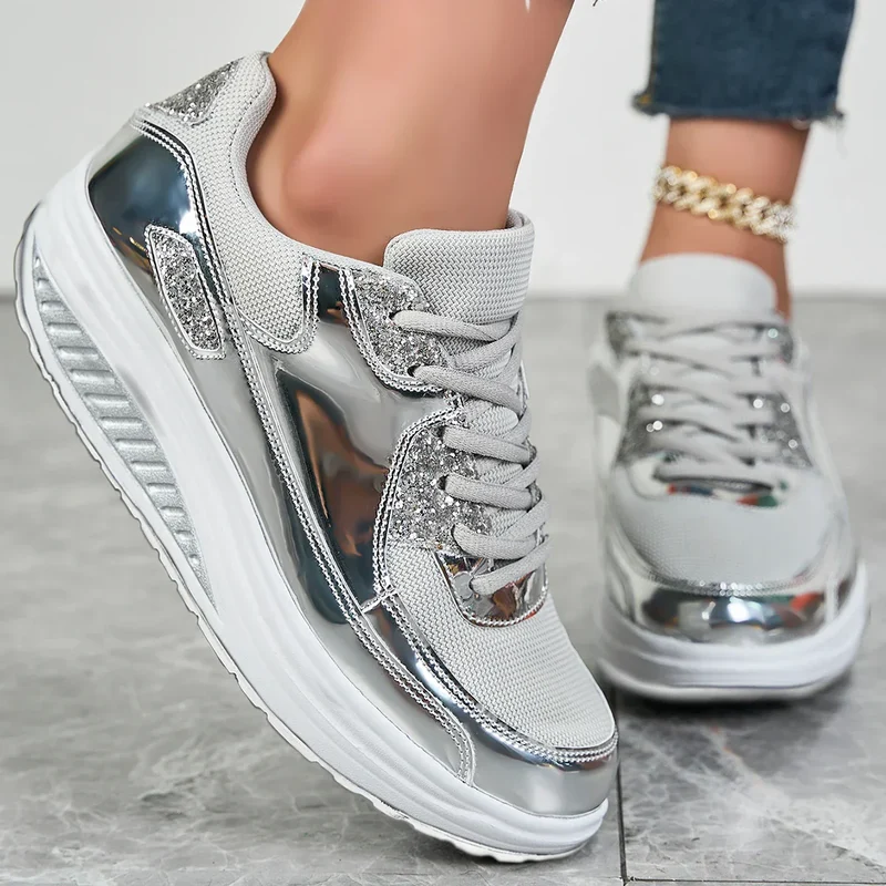 Damen orthopädische Plateau Sneaker | Schnürung