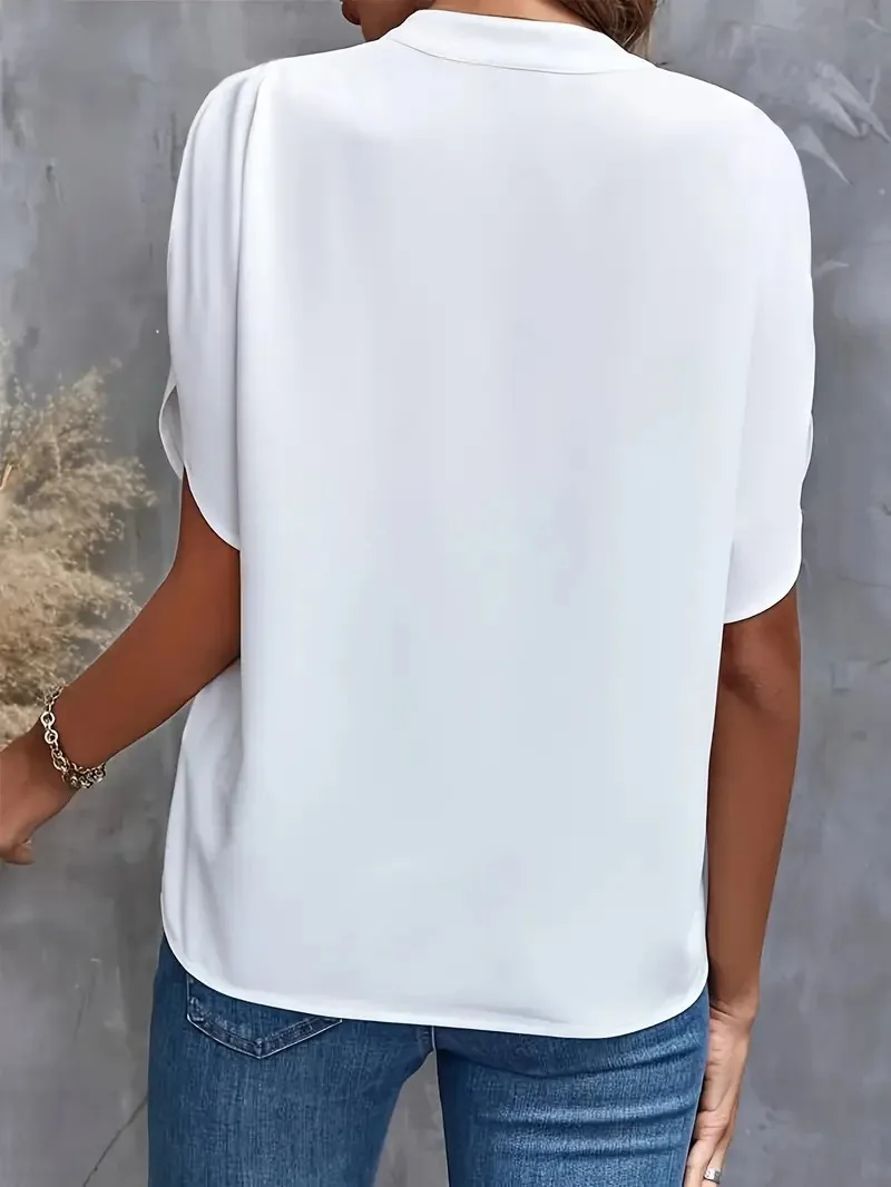 Damen V-ausschnitt Sommer Bluse