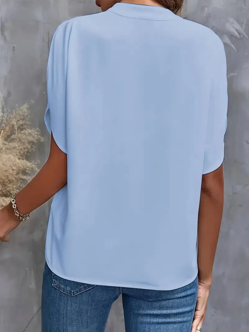 Damen V-ausschnitt Sommer Bluse