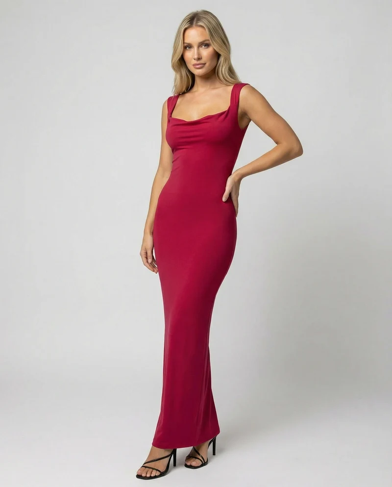 Damen Elegante Bodycon Maxikleid für Hochzeitgäste