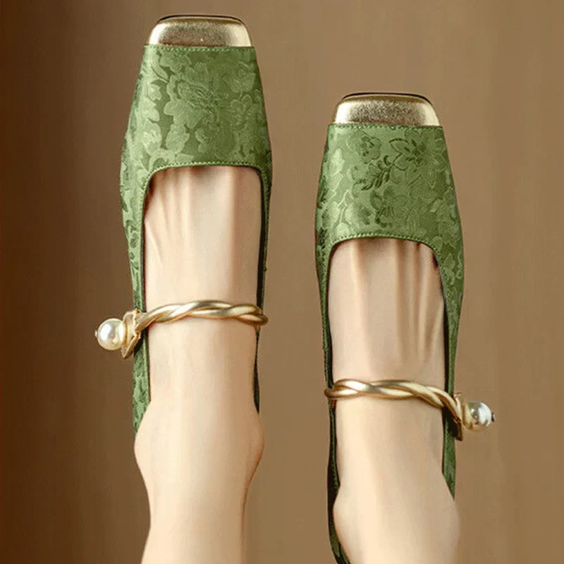 Damen Slip-On Absatz Mary Jane Pumps