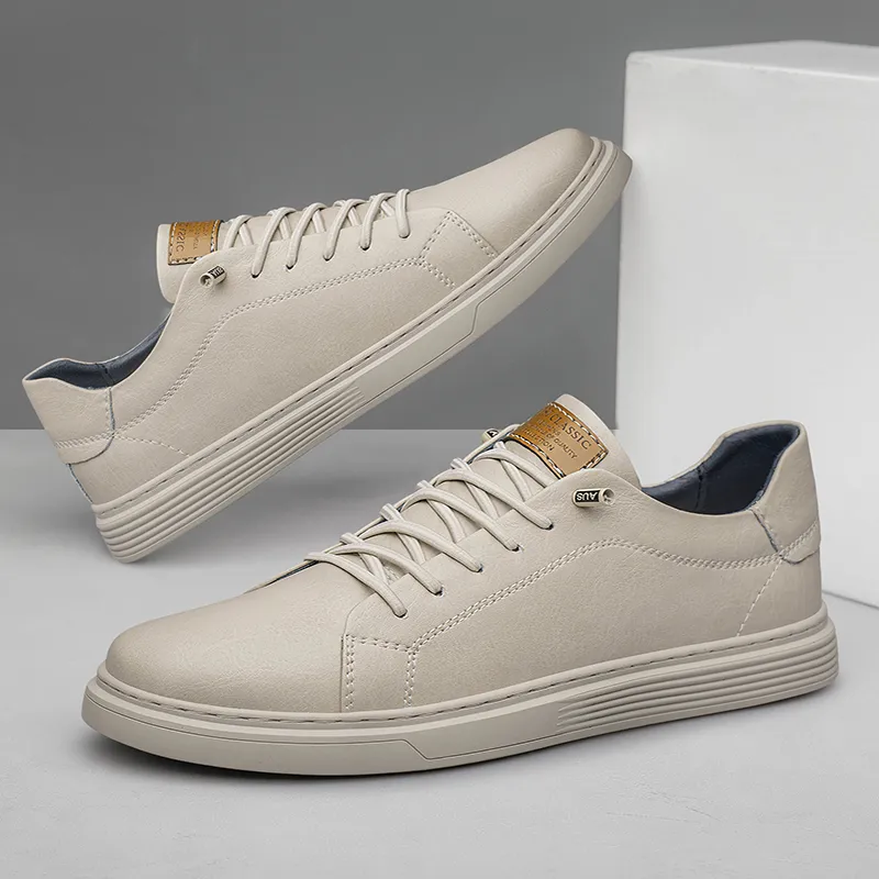 Herren Low-Top Sneakers mit flacher Sohle und Schnürsenkel