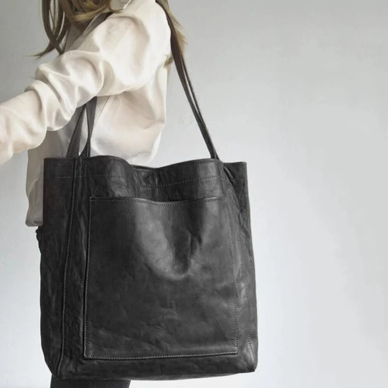 Damen Elegante Ledertasche mit Schulterriemen und klassischem Stil