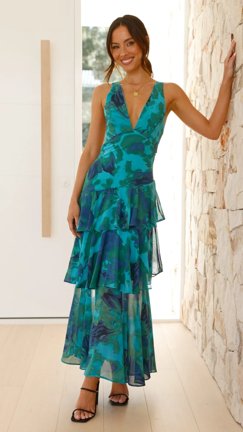 Damen Elegantes Sommer Maxikleid mit lockerem Schnitt