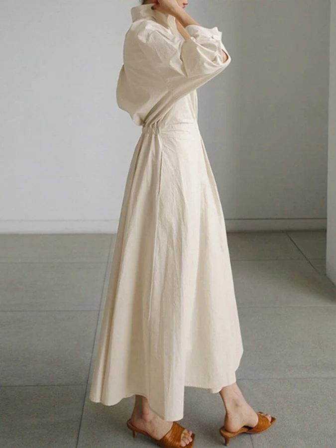 Damen Maxi Wickel Blusenkleid