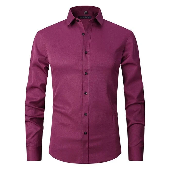 Herren Langarm Button Down Business Hemd mit Knopfverschluss