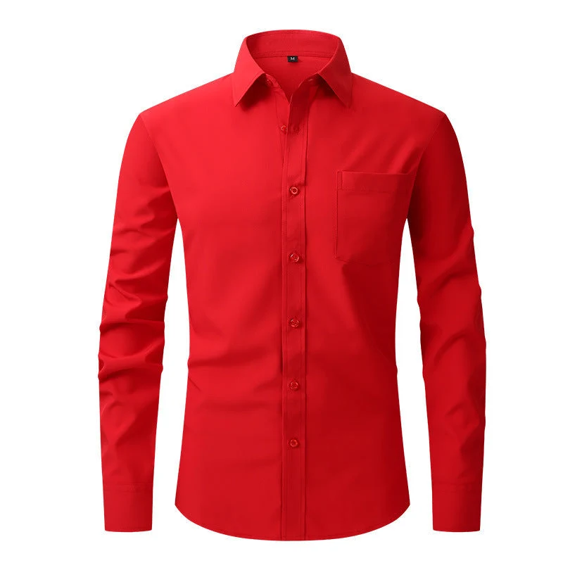 Herren Business Hemd Langarm mit Knopfverschluss